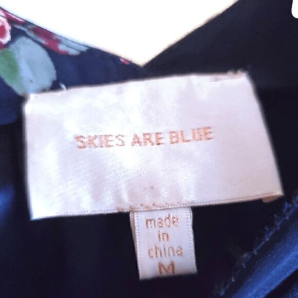 ANTHROPOLOGIE SKIES ARE BLUE Floral Blouse Size M - Picture 5 of 7